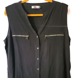 Calvin Klein Mandarin Collar Exposed zipper